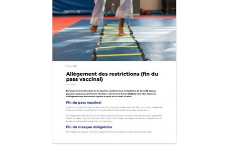 Protocole Sanitaire au 14 Mars 2022